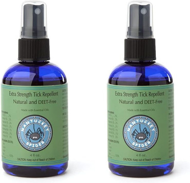 Nantucket Spider Extra Strength Tick Repellent Spray 2 Pack | 4 Ounce Travel Size | Natural Tick Repellent for People | Made in The USA with 100% Organic Essential Oils