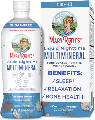 Nighttime Liquid Multimineral Sleep Supplement | Sugar Free | Calm Magnesium Citrate Sleep | No Melatonin | Calcium Magnesium Zinc | Available In 4 Flavors | Vegan | Gluten Free | 32 Servings