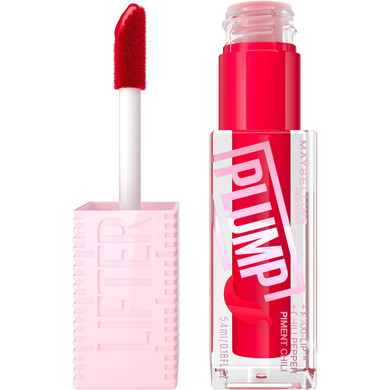 Maybelline Lifter Gloss Lifter Plump, Plumping Lip Gloss With Chili Pepper And 5% Maxi-Lip, Red Flag, Sheer Red, 1 Count4 Red Flag