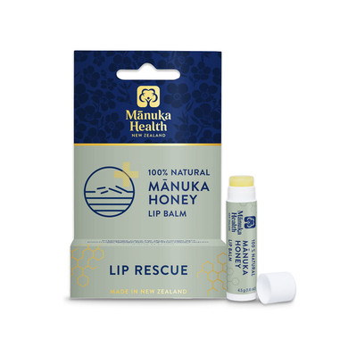 Manuka Health Lip Rescue - 0.16 Oz Lip Balm For Dry Cracked Lips - 100% Natural Lip Balm With Mgo 250+ Manuka Honey And Beeswax Provides Potent Lip Care