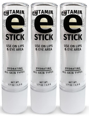 Reviva Labs Vitamin E Stick Balm - Soothing Moisturizer For All Skin Types, Dry Skin Relief, 1/8 Oz (3 Pack)