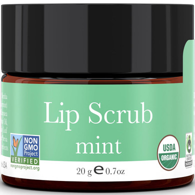 Organic Lip Scrub Mint - Usa Made Exfoliating Lip Scrub With 100% Natural & Organic Ingredients, Moisturizing Lip Exfoliator Scrub For Dry Lips, Lip Scrubber Exfoliator, Stocking Stuffers Gifts0.7 Ounce (Pack Of 1)