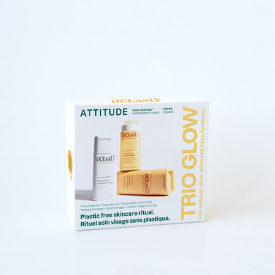 Attitude Oceanly Aging Skin Daily Facial Care Routine Box Set, Ewg Verified, Plastic-Free, Plant And Mineral-Based Ingredients, Vegan And Cruelty-Free, Phyto Age, Set Of 4 Travel Size Bars