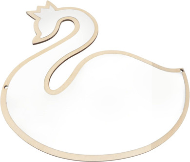 Frcolor 1Pc Crown Swan Mirror Removable Wall Stickers Modern Wall Hanging Mirror Makeup Mirror Wall Mounted Novelty Wall Mirror Wood Decor Grade Plywood 3D One-Way Mirror Wall-Mounted