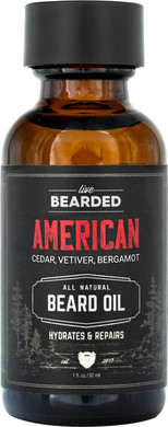 Live Bearded: Beard Oil - American - Premium Beard And Skin Care With Jojoba Oil - 1 Fl. Oz. - Beard Itch And Dry Skin Relief - Handcrafted With All-Natural Ingredients - Made In The Usa