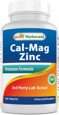 1 Cal Mag Zinc By Best Naturals - Essential Mineral Complex - Manufactured In A Usa Based Gmp Certified Facility And Third Party Tested For Purity. Guaranteed!!, 180 Tablets