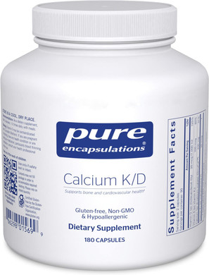 Pure Encapsulations Calcium K/D | Supplement for Bone Strength, Immune System, Colon, and Cardiovascular Health* | 180 Capsules