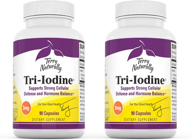 Terry Naturally Tri-Iodine 3 Mg - 90 Capsules - Supports Hormone Balance, Promotes Breast & Prostate Health - Non-Gmo, Vegan, Gluten Free, Kosher - 180 Total Servings3 Mg