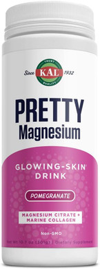 Kal Pretty Magnesium Glowing-Skin Drink | 325Mg Mag Citrate + Marine Collagen | Cellular & Skin Health, 10.7Oz, 70 Serv