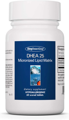 Allergy Research Group Dhea 25Mg Supplement - Hormone Support For Men & Women, Micronized Lipid Matrix, Hypoallergenic, Soy-Free, Scored Tablets - 60 Count