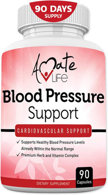 Amate Life Blood Pressure Support Supplement - 90 Capsules