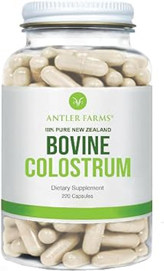 Antler Farms 100% Pure New Zealand Bovine Colostrum, 220 Capsules, 500Mg - Grass Fed, Pasture Raised, Clean Sourced, Cold Processed, Undiluted, High Igg Content