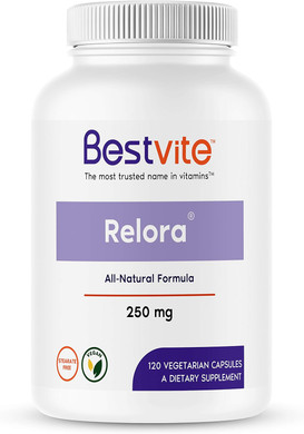 Bestvite Relora 250Mg (120 Vegetarian Capsules) - Clinically Researched -No Fillers - No Stearates - No Flow Agents - Vegan - Non Gmo - Gluten Free120 Count (Pack Of 1)