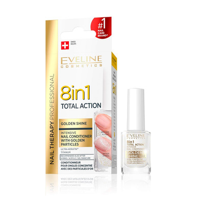 Eveline Cosmetics Nail Therapy Conditioner 8In1 Golden Shine 12Ml
