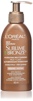 L'Oreal Paris Skincare Sublime Bronze Hydrating Sunless-Tanning Milk Medium, Sunless Tanning Lotion, 5.5 Fl. Oz
