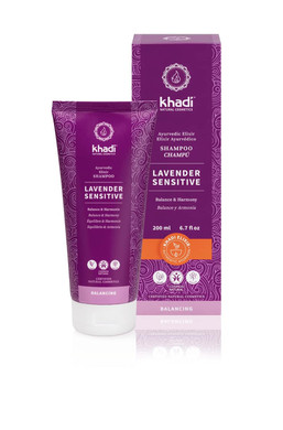 Khadi Lavender Sensitive Ayurvedic Shampoo, 100% Natural, Silicone & Sulfate-Free, Lavender & Aloe Vera For Sensitive Or Irritated Scalp & Fine Hair, Gentle Vegan Hair Care, Organic Beauty 6.7Oz