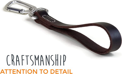 Mighty Paw Short Dog Leash - Training Traffic Lead With Carabiner Clip - Dog Leash Training Lead - Short Slip Lead Dog Leash - Short Lead Dog Training - Dog Carabiner Clip - Brown - 12 Inchesbrown