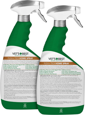 Vet'S Best Flea And Tick Home Spray | Flea Treatment For Dogs And Home | Plant-Based Formula | 32 Ounces, 2 Pack