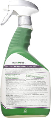 Vet'S Best Flea And Tick Home Spray For Cats, 32 Oz, Usa Made (2 Pack)
