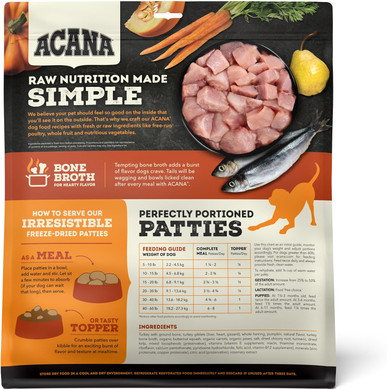 Acana Freeze Dried Dog Food Patties Meal & Topper, Grain Free High Protein Free-Run Turkey Recipe, 14Oz14 Ounce (Pack Of 1)