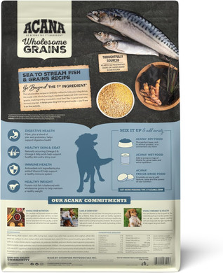 Acana Wholesome Grains Dry Dog Food, Sea To Stream, Saltwater And Freshwater Fish & Grains Recipe, 4Lb4 Pound (Pack Of 1)