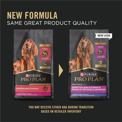 Purina Pro Plan Sensitive Skin And Sensitive Stomach Dog Food With Probiotics For Dogs, Lamb & Oat Meal Formula - 4 Lb. Bag