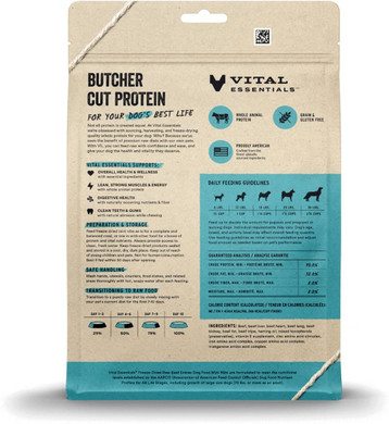 Vital Essentials Freeze Dried Raw Dog Food, Beef Mini Nibs Entree, 14 Oz14 Ounce (Pack Of 1)