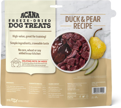 Acana Singles Freeze Dried Dog Treats, Limited Ingredient Grain Free Duck & Pear Recipe, 3.25Oz