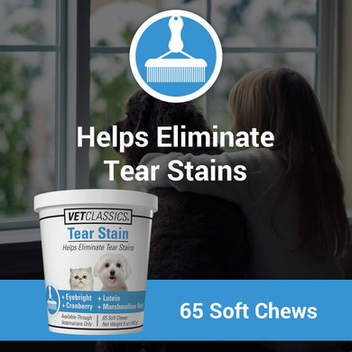 Vet Classics Tear Stain Supplements For Dogs, Cats  Helps To Prevent And Eliminate Tear Stains For Dog, Cat Breeds  Pet Supplement, Pet Immune Support  65 Soft Chews