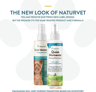 Naturvet Quiet Moments Herbal Calming Room Spray Dog Supplement  Ideal For Cars, Dog Crates, New Environments  Helps Reduce Pet Stress, Storm Anxiety, Motion Sickness  8 Oz8 Oz Spray