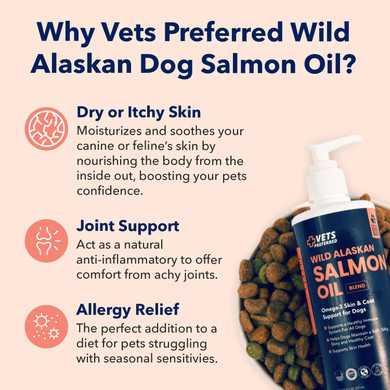 Vets Preferred Wild Alaskan Salmon Oil For Dogs  Premium Omega 3 Fish Oil For Healthy Dog Coat  Immune Support And Heart Health  All Natural  Rich In Epa And Dha15.5 Fl Oz