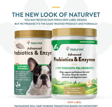 Naturvet  Advanced Probiotics & Enzymes - Plus Vet Strength Pb6 Probiotic | Supports And Balances Pets With Sensitive Stomachs & Digestive Issues | For Dogs & Cats (1 Lb)1 Lb Powder