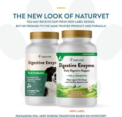 Naturvet Digestive Enzymes Plus Probiotics Supplement For Dogs, Soft Chews, Made In The Usa With Globally Source Ingredients 90 Count90 Chewable Tabs