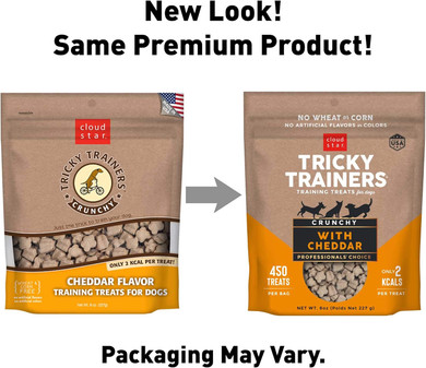 Cloud Star Tricky Trainers Crunchy Dog Training Treats 5 Oz Pouch, Cheddar Flavor, Low Calorie Behavior Aid With 680 Treats12 Ounce (Pack Of 1)