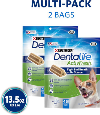 Dentalife Dentalife Activfresh Daily Oral Care Mini Dog Chews - (2) 45 Ct. Pouches90 Count (Pack Of 1)