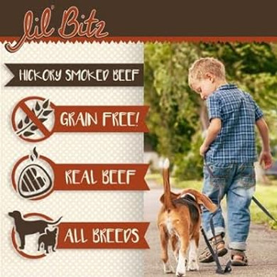 Lil' Bitz Hickory Smoked Beef Training Treats For All Dog Breeds - Low Calories, Grain Free, Natural Ingredients, Nasc Compliance - Perfect Reward For Dogs Of Every Size (4 Oz)