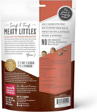 The Honest Kitchen Surf & Turf Meaty Littles: Beef & Salmon Recipe, 4 Oz Bag