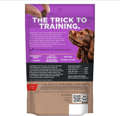 Cloud Star Tricky Trainers Soft & Chewy Dog Training Treats 5 Oz Pouch, Liver Flavor, Low Calorie Behavior Aid With 130 Treats