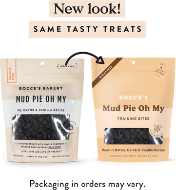 Bocce'S Bakery Mud Pie Oh My Training Treats For Dogs, Wheat-Free Dog Treats, Made With Real Ingredients, Baked In The Usa, All-Natural & Low Calorie Training Bites, Pb, Carob, & Vanilla Recipe, 6 Oz6 Ounce (Pack Of 1)