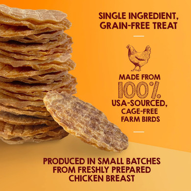 Riley'S Waffles Chicken Chips For Dogs - Usa Sourced Chicken Dog Treats Single Ingredient - Dehydrated Chicken Jerky For Dogs Made In Usa - 6 Oz