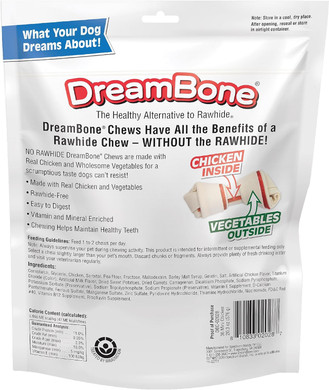 Dreambone Mnii Chews, Made With Real Vegetable & Chicken Dog Chews, Rawhide Free, 36 Count36 Count (Pack Of 1)