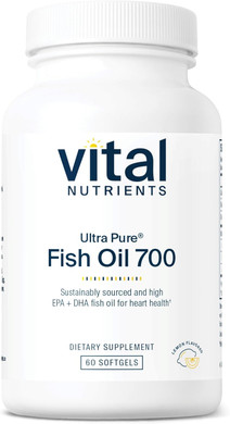 Vital Nutrients - Ultra Pure Fish Oil 700 (Pharmaceutical Grade) - Hi-Potency Wild Caught Deep Sea Fish Oil, Cardiovascular Support with EPA and DHA - 60 Softgels60 Count (Pack of 1)