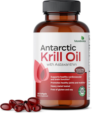 Futurebiotics Antarctic Krill Oil 1000Mg With Omega-3S Epa, Dha, Astaxanthin And Phospholipids - 100% Pure Premium Krill Oil Heavy Metal Tested, Non Gmo  180 Softgels (90 Servings)