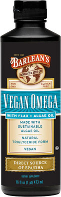 Barlean'S Vegan Omega Liquid Flax And Algae Oil Plant Based Epa Dha Supplement From Algal Oil And Organic Flaxseed, Omegas 3 6 And 9 Fatty Acid Supplements, 16 Ounces