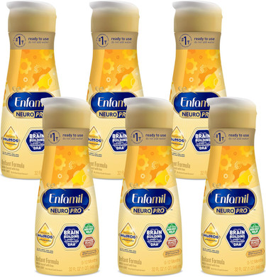 Enfamil Neuropro Baby Formula, Milk-Based Infant Nutrition, Mfgm* 5-Year Benefit, Expert-Recommended Brain-Building Omega-3 Dha, Exclusive Humo6 Immune Blend, Non-Gmo, 32 Fl Oz, 6 Count
