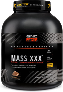 GNC AMP Mass XXX with MyoTOR Protein Powder | Targeted Muscle Building and Workout Support Formula with BCAA and Creatine | Chocolate | 13 Servings