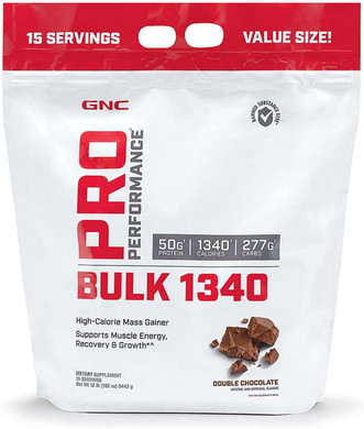 GNC Pro Performance Bulk 1340 - Double Chocolate, 15 Servings, Supports Muscle Energy, Recovery and Growth15 Servings (Pack of 1)