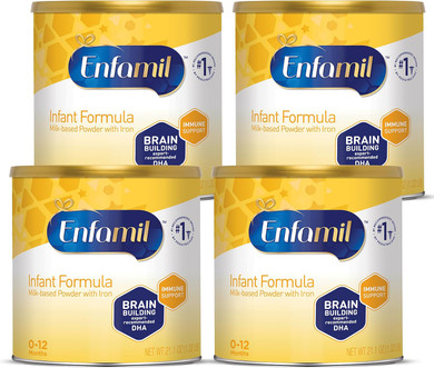Enfamil Infant Formula, Milk-Based Baby Formula With Iron, Omega-3 Dha & Choline, Powder Can, 21.1 Oz (Pack Of 4)