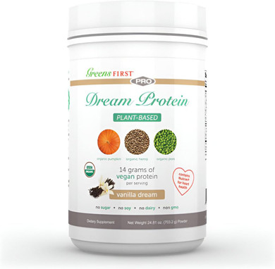 Greens First Dream Protein Plant Based  Usda Organic Dietary Supplement  Vegan Protein Powder  Nutritional