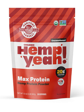 Manitoba Harvest Hemp Yeah! Organic Max Protein Powder, Unsweetened, 32Oz; With 20G Protein And 4.5G Omegas 3&6 Per Serving, Keto-Friendly, Preservative Free, Non-Gmo2 Pound (Pack Of 1)